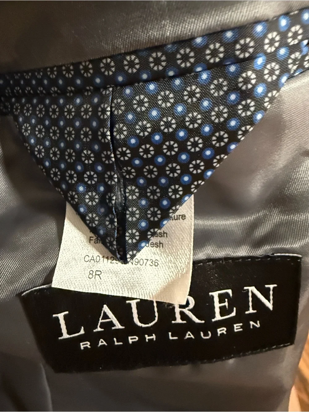 Lauren Ralph Lauren Gray Kids Blazer with Pocket Square
